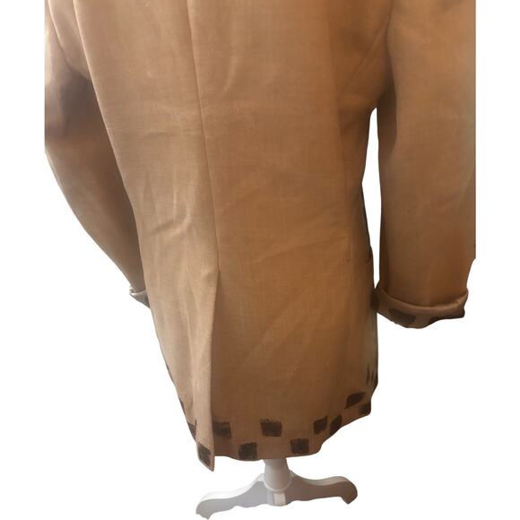 Austin Reed Khaki Blazer. Handpainted with flowers and cats. One of a kind.. - Picture 5 of 5